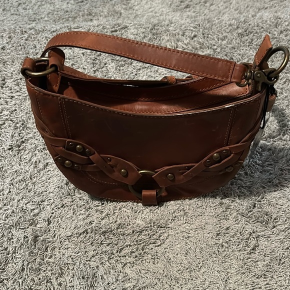 NWT cognac brown crossbody leather FRYE bag.